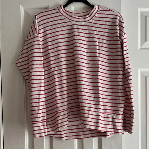 Aerie Mock Neck Red and White Striped Sweater- Size XS - Picture 1 of 2